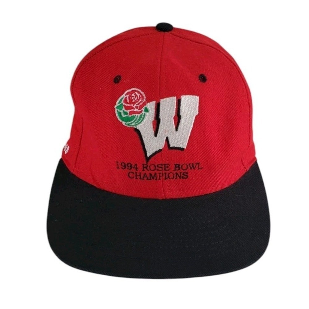 Vtg Wisconsin Badgers 1994 Rose Bowl Championship Cap Hat Onesize Nutmeg Mills